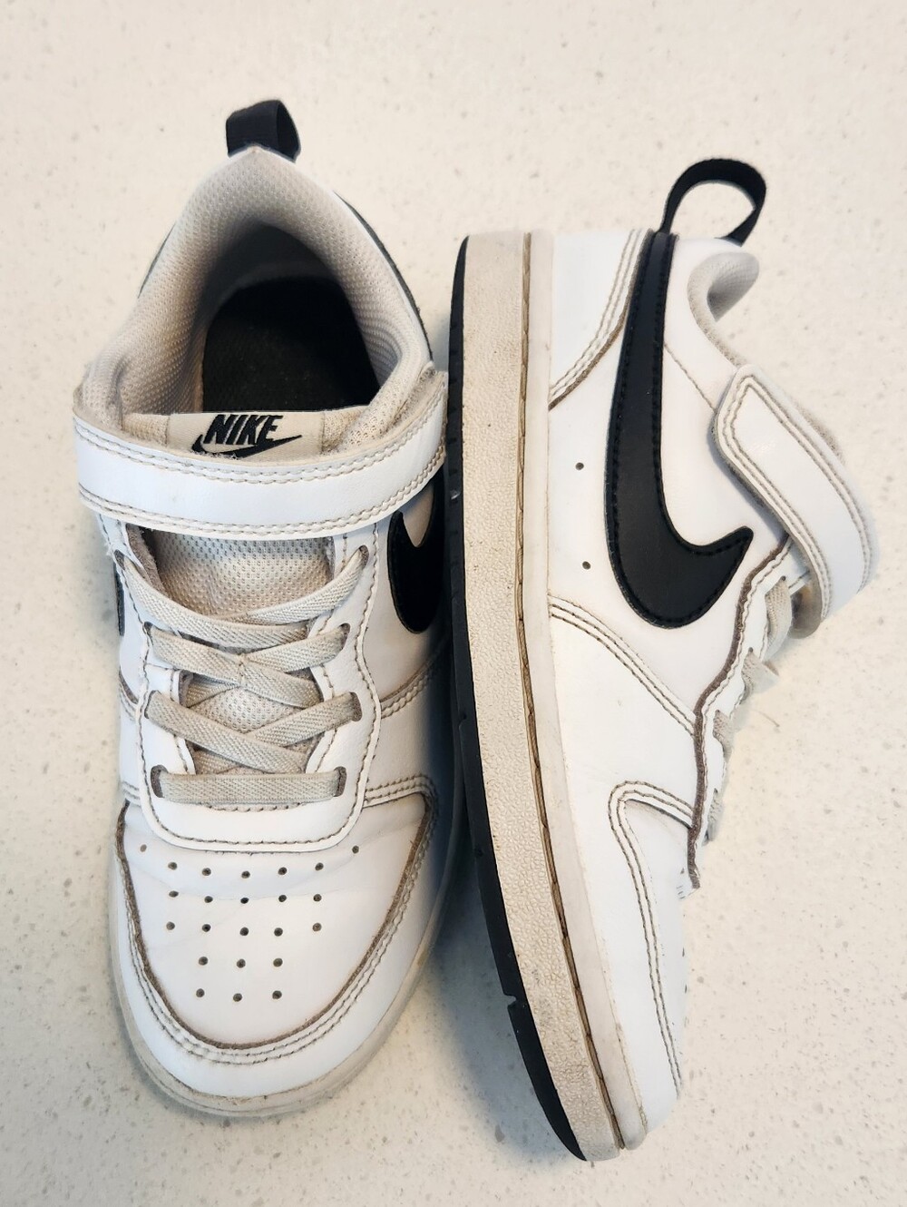Nike Court Borough Low 2 Kids Sneakers – White/Black – Size 13C